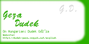geza dudek business card